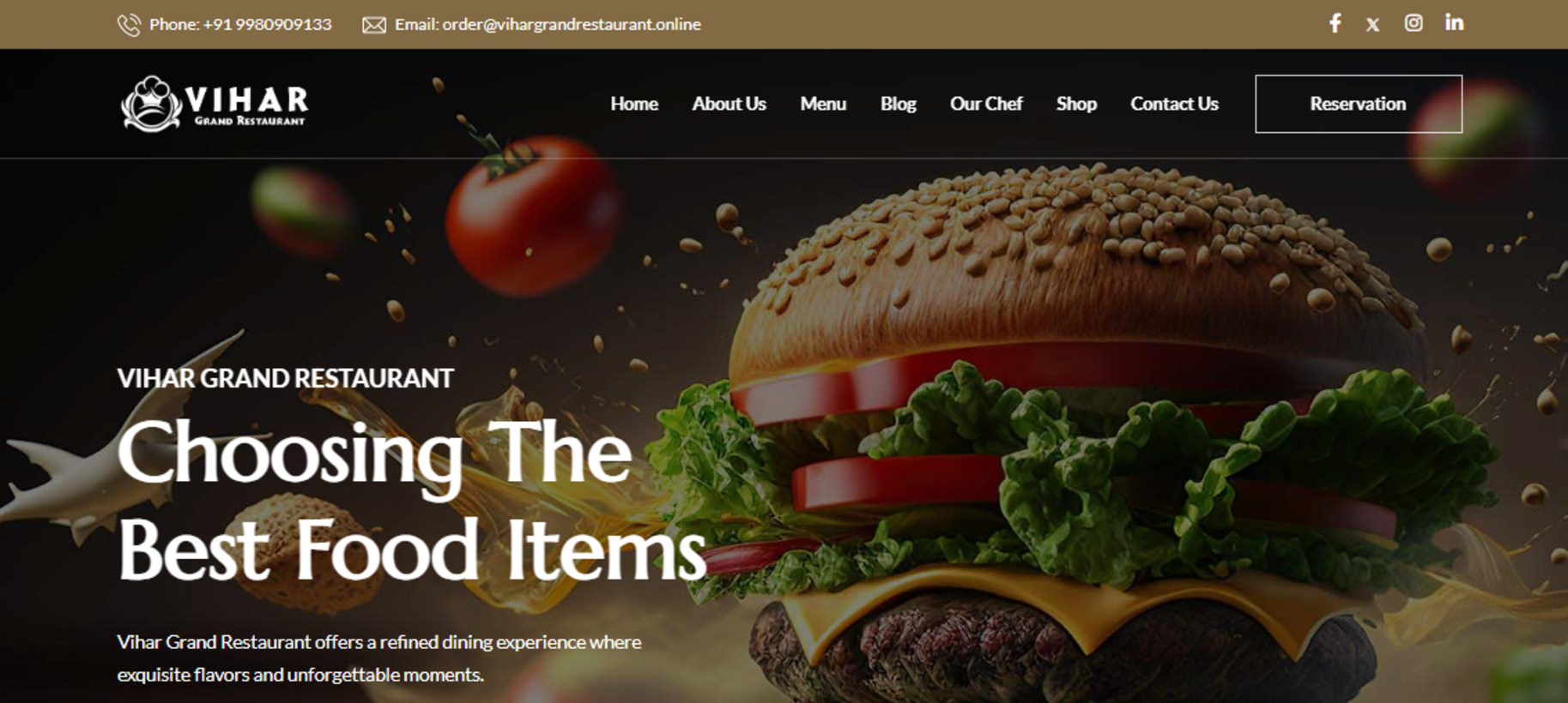 Vihar-Grand-Restaurant-Website-Project-Overview-at-BSIT-Software-Services-Web-And-App-Development-Company-In-India